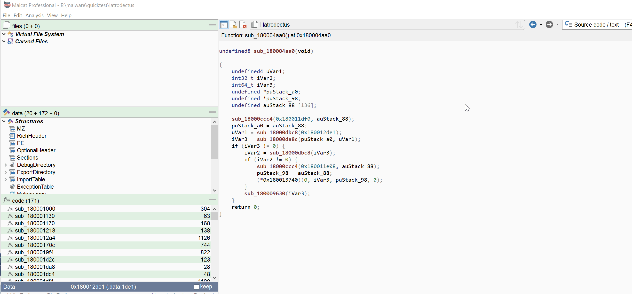 Variable renaming in the decompiler view