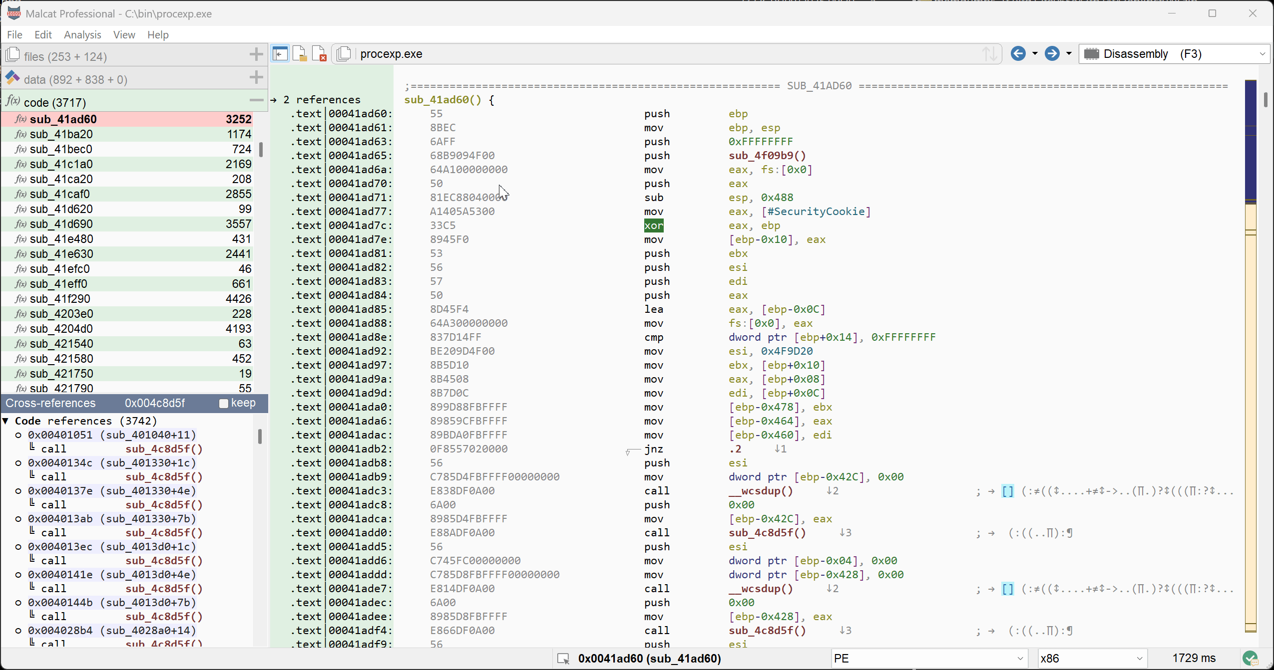 Better synchronisation between disassembly and C code views