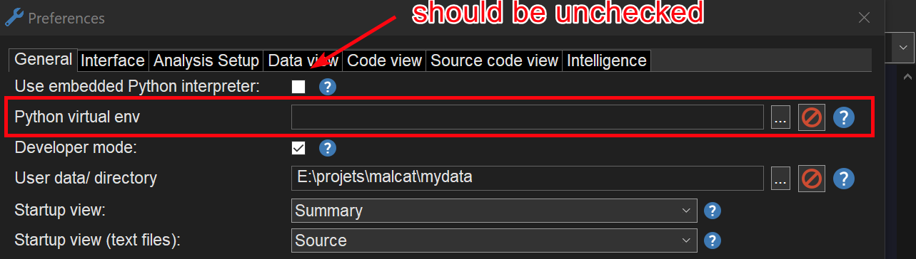 New virtual env option in Malcat's preferences dialog