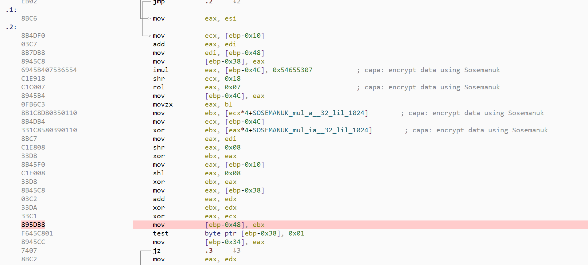 Auto-comments for matching capa rules in the disassembly view