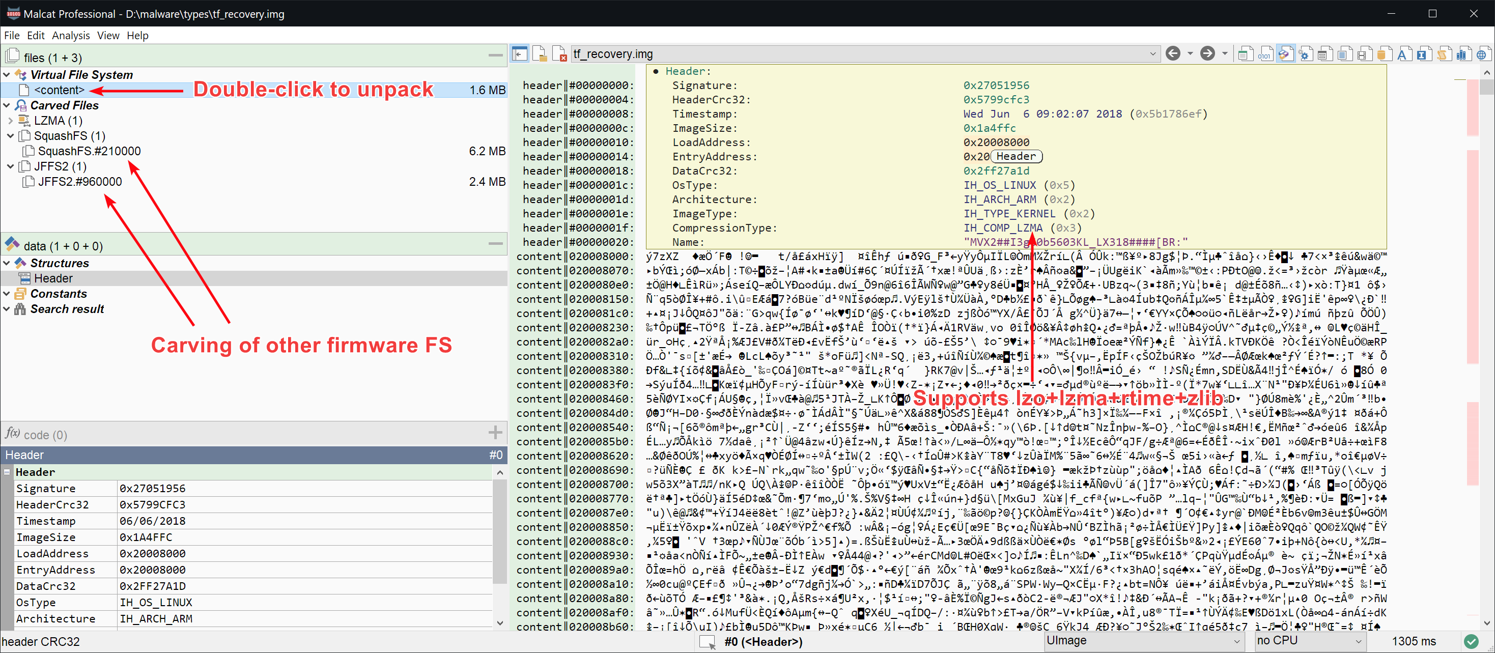 Opening a UImage container