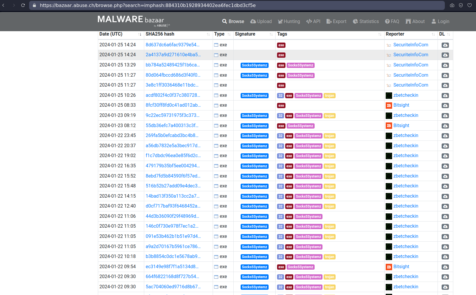 Recent malware samples packed inside an InnoSetup installer (MalwareBazaar)