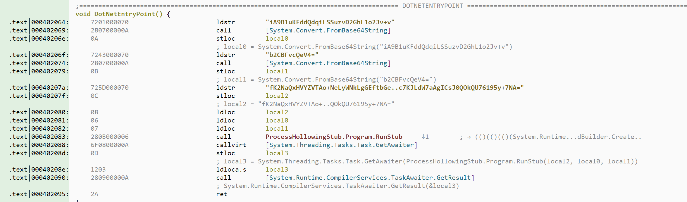 Key and IV are stored in global fields before decryption task is started