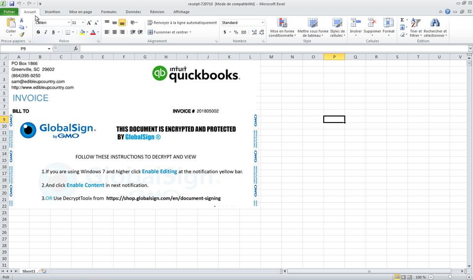 Excel decoy sheet