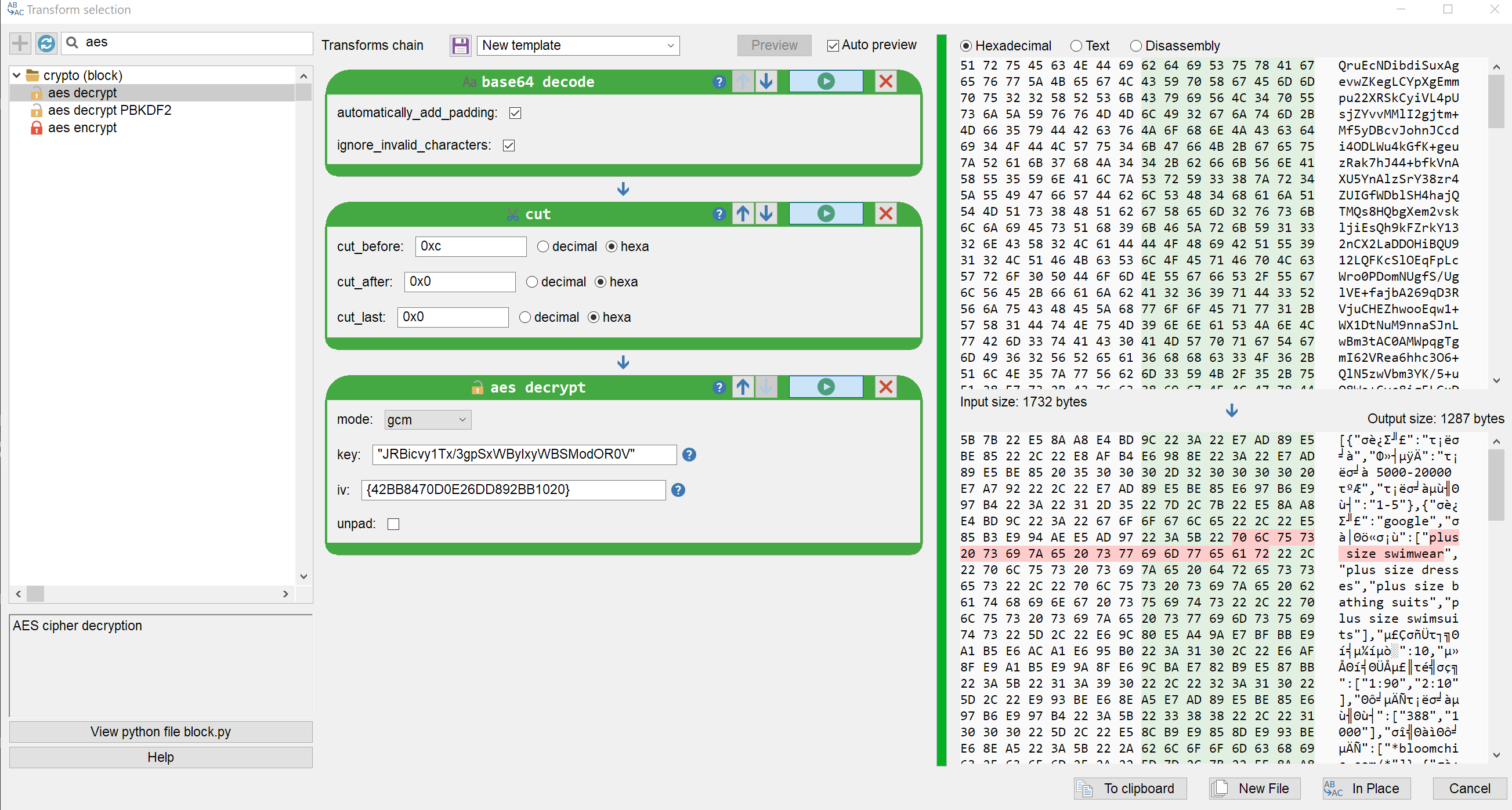 Decrypting the command and control protocol
