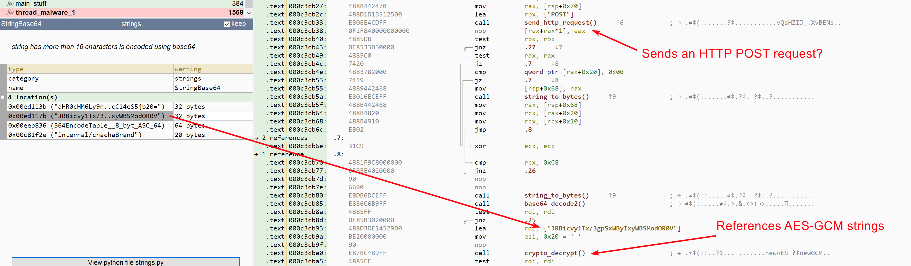 Second "base64" string is used in crypto-related functions
