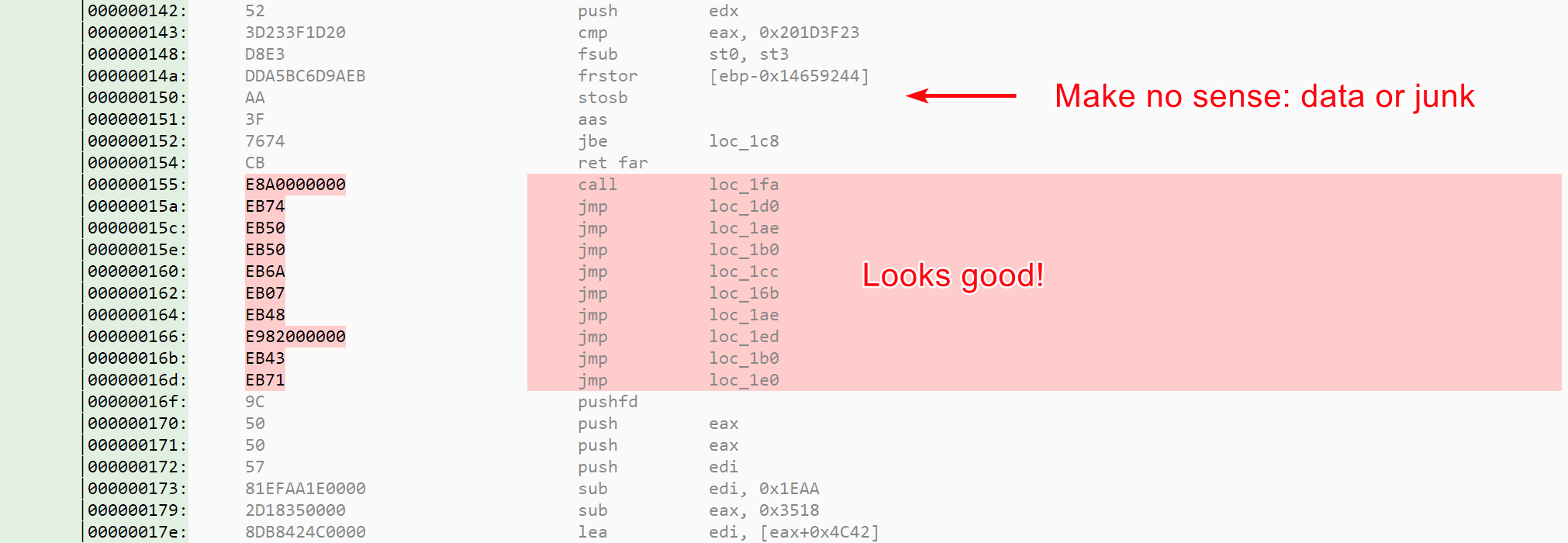 Locating the decryption loop spaghetti code