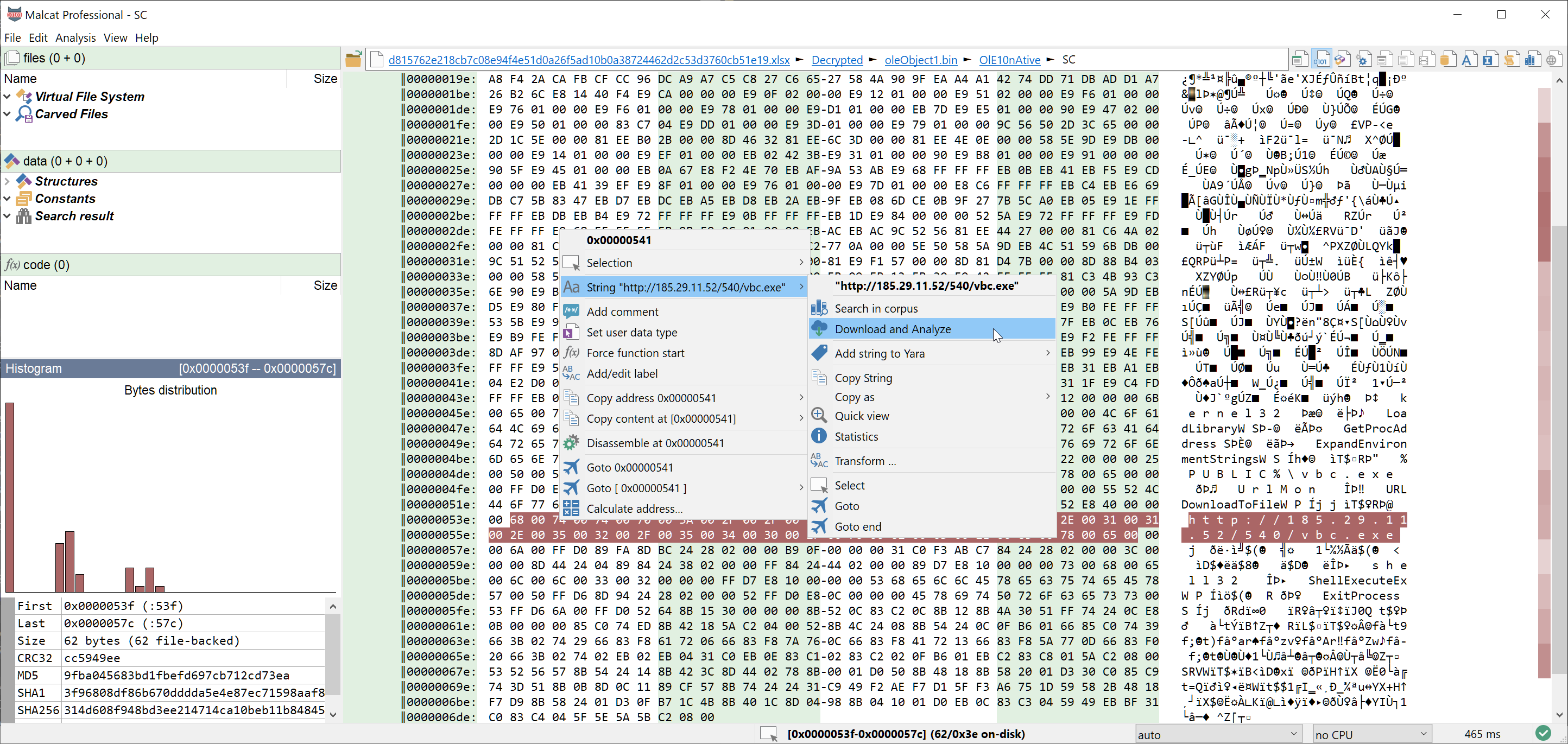 Download file from within malcat