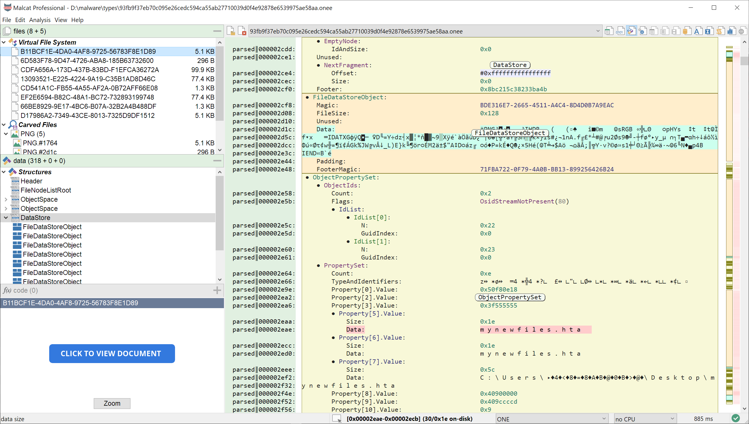 Analysis of a malicious Microsoft OneNote downloader